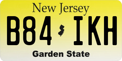 NJ license plate B84IKH