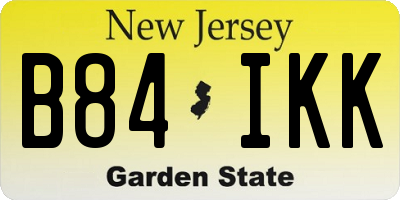 NJ license plate B84IKK