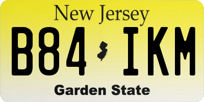 NJ license plate B84IKM