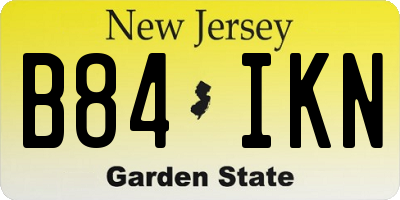 NJ license plate B84IKN