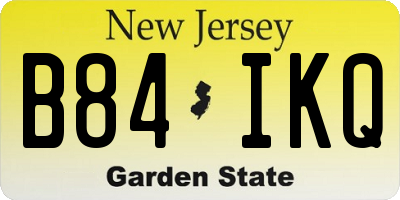 NJ license plate B84IKQ