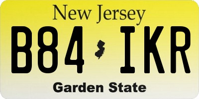 NJ license plate B84IKR