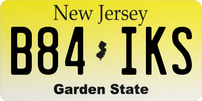 NJ license plate B84IKS