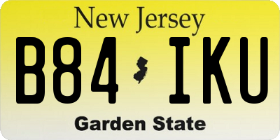 NJ license plate B84IKU
