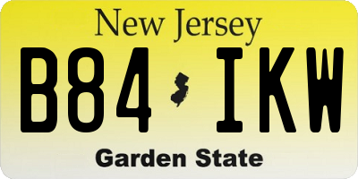 NJ license plate B84IKW