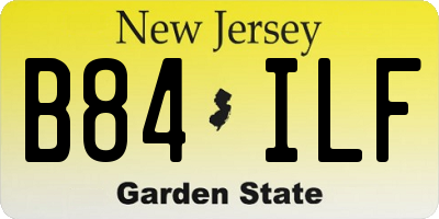 NJ license plate B84ILF