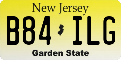 NJ license plate B84ILG