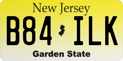 NJ license plate B84ILK