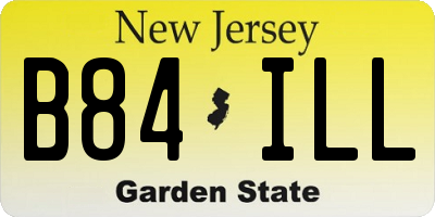 NJ license plate B84ILL