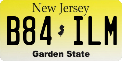 NJ license plate B84ILM