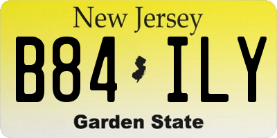 NJ license plate B84ILY
