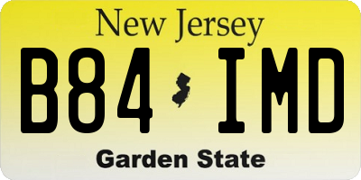 NJ license plate B84IMD
