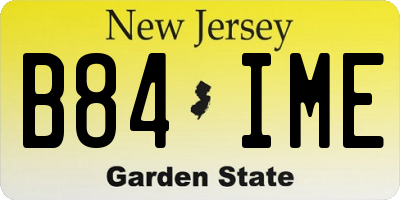 NJ license plate B84IME