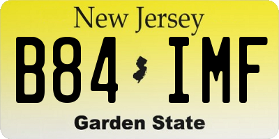 NJ license plate B84IMF