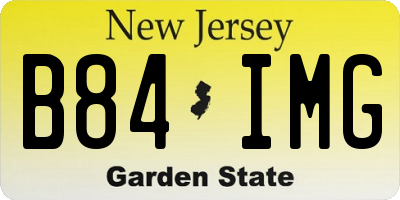 NJ license plate B84IMG