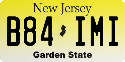 NJ license plate B84IMI