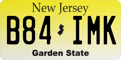 NJ license plate B84IMK