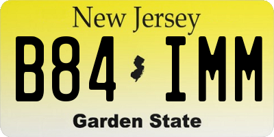 NJ license plate B84IMM