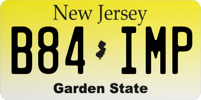 NJ license plate B84IMP