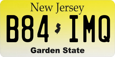 NJ license plate B84IMQ