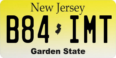 NJ license plate B84IMT