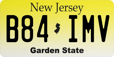 NJ license plate B84IMV