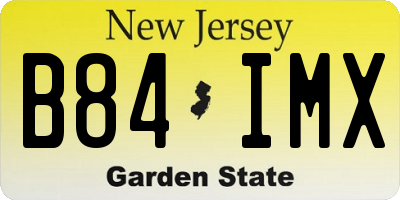 NJ license plate B84IMX
