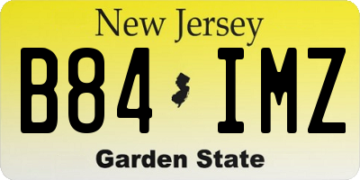NJ license plate B84IMZ