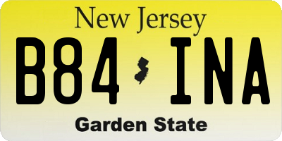 NJ license plate B84INA