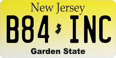 NJ license plate B84INC