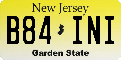 NJ license plate B84INI