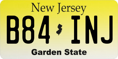 NJ license plate B84INJ