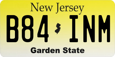 NJ license plate B84INM