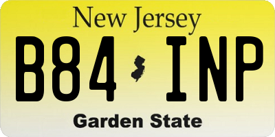 NJ license plate B84INP