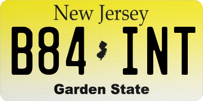 NJ license plate B84INT
