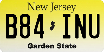 NJ license plate B84INU