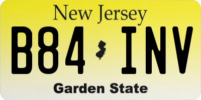 NJ license plate B84INV