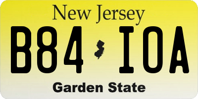 NJ license plate B84IOA