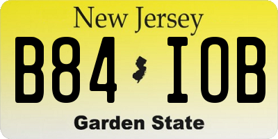 NJ license plate B84IOB