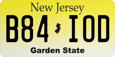 NJ license plate B84IOD