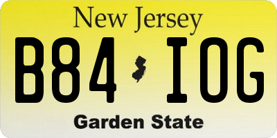 NJ license plate B84IOG