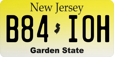 NJ license plate B84IOH