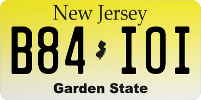 NJ license plate B84IOI