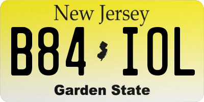 NJ license plate B84IOL