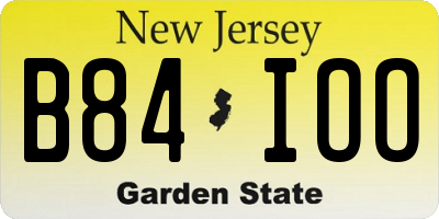 NJ license plate B84IOO