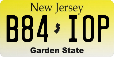 NJ license plate B84IOP