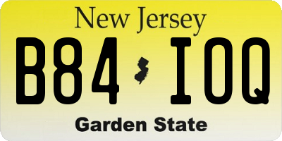 NJ license plate B84IOQ