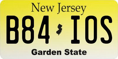 NJ license plate B84IOS