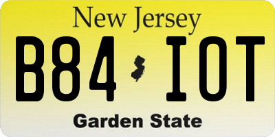 NJ license plate B84IOT
