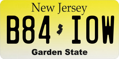 NJ license plate B84IOW